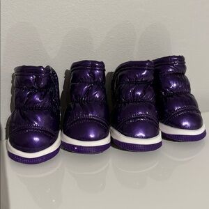 NWT Stylish Puffy Shiny Purple Pet Boots